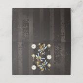 茶色の背景にスチームパンクストライプのトンボ ロイヤリティカード (外部開封)