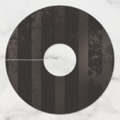 茶色の背景にスチームパンクストライプのトンボ ワイングラスタグ (裏面)