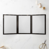 茶色の背景にスチームパンクストライプのトンボ 三つ折りプログラム (内部)