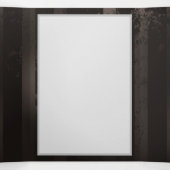 茶色の背景にスチームパンクストライプのトンボ 三つ折りプログラム (内部中)