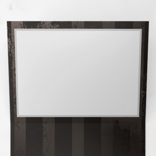 茶色の背景にスチームパンクストライプのトンボ 三つ折り案内状 (内部最初)