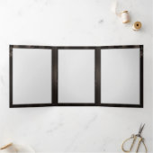 茶色の背景にスチームパンクストライプのトンボ 三つ折り案内状 (内部)