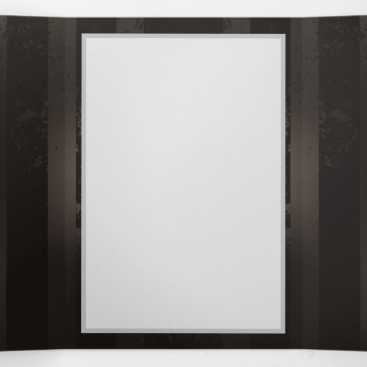 茶色の背景にスチームパンクストライプのトンボ 三つ折り案内状 (内部中)