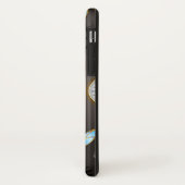 茶色の背景にスチームパンクストライプのトンボ Case-Mate iPhoneケース (裏面/左)