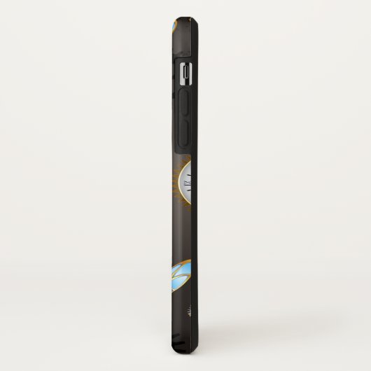 茶色の背景にスチームパンクストライプのトンボ Case-Mate iPhoneケース (裏面/左)