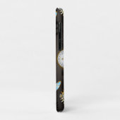 茶色の背景にスチームパンクストライプのトンボ Case-Mate iPhoneケース (裏面/左)