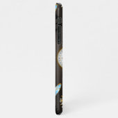 茶色の背景にスチームパンクストライプのトンボ iPhoneケース (左側)