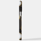 茶色の背景にスチームパンクストライプのトンボ iPhoneケース (右側面)