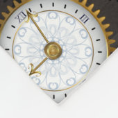 茶色の背景にスチームパンク・ドラゴストライプのンバエ フリースブランケット (角)