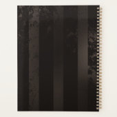 茶色の背景にスチームパンク・ドラゴストライプのンバエ プランナー手帳 (裏面)