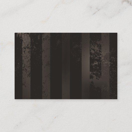 茶色の背景にスチームパンク・ドラゴストライプのンバエ 名刺 (裏面)