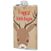 茶色の背景にトナカイイラストレーションフラスコ フラスク (左)
