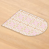 茶色の背景にピンクと白の花柄 アクリル招待状 (レイダウン)