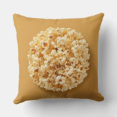 茶色の背景にポップコーンの円 クッション (裏面)