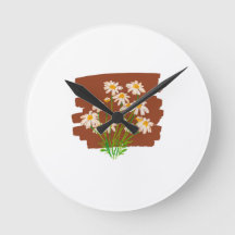 茶色の背景に描かれたレトロな花柄デザイン