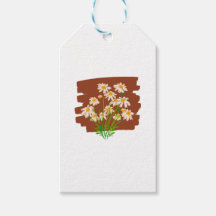 茶色の背景に描かれたレトロな花柄