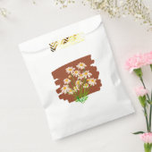 茶色の背景に描かれた田舎風の花柄デザイン フェイバーバッグ (封をした状態)