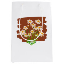 茶色の背景に描かれた田舎風の花柄デザイン