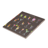 茶色の背景に飲み物 タイル (側面)