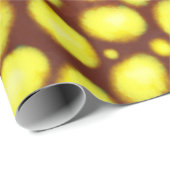 茶色の背景に黄色の斑点 ラッピングペーパー (ロールコーナー)