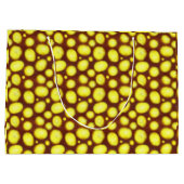 茶色の背景に黄色の斑点 ラージペーパーバッグ (裏面)