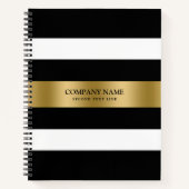 茶色の背景の上に黒と金ゴールドのヴィンテージフレーム ノートブック (正面)