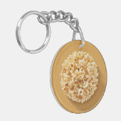 茶色の背景を持つポップコーンサークル キーホルダー (正面左)