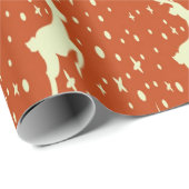 茶色の背景パターン上のトナカイ ラッピングペーパー (ロールコーナー)