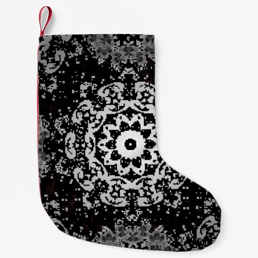 茶色の背景。～とヴィンテージの背景 スモールクリスマスストッキング (正面)