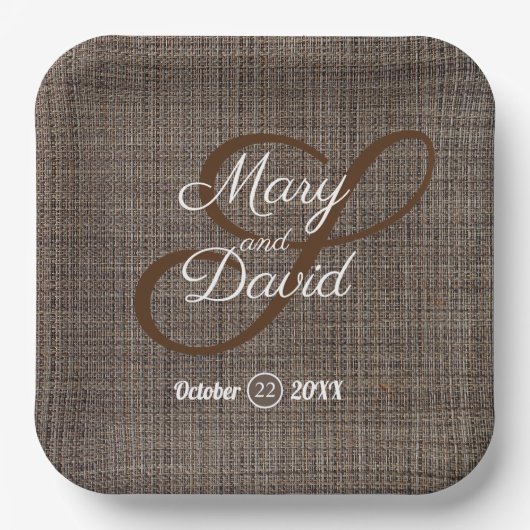 茶色の背素朴景紙プレート ペーパープレート (正面)