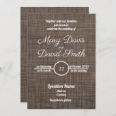 茶色の背素朴景結婚式招待状 招待状 (正面/裏面)