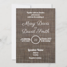 茶色の背素朴景結婚式招待状