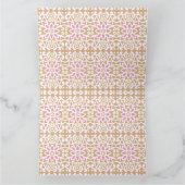 茶色の背黒にピンクと白の花の模様 サンキューカード (内部)