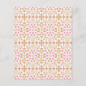 茶色の背黒にピンクと白の花の模様 チラシ (裏面)