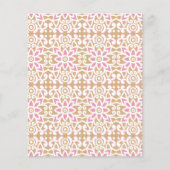 茶色の背黒にピンクと白の花の模様 チラシ (正面)