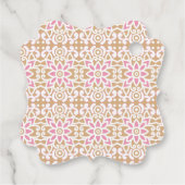 茶色の背黒にピンクと白の花の模様 フェイバータグ (裏面)