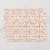 茶色の背黒にピンクと白の花の模様 ポストカード (正面/裏面)