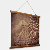茶色の自然芸術の彫刻された蝶 吊り下げ型タペストリー (傾斜あり)