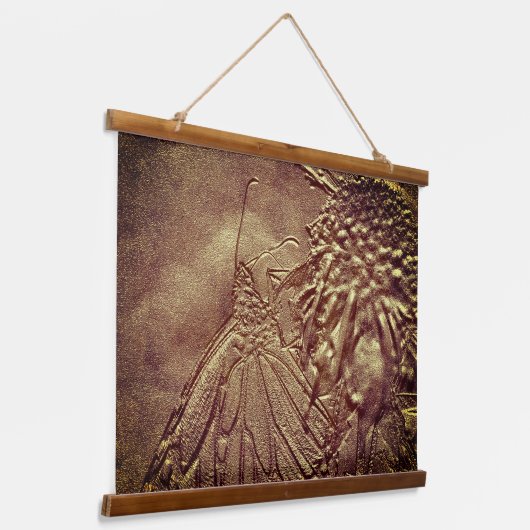茶色の自然芸術の彫刻された蝶 吊り下げ型タペストリー (傾斜あり)