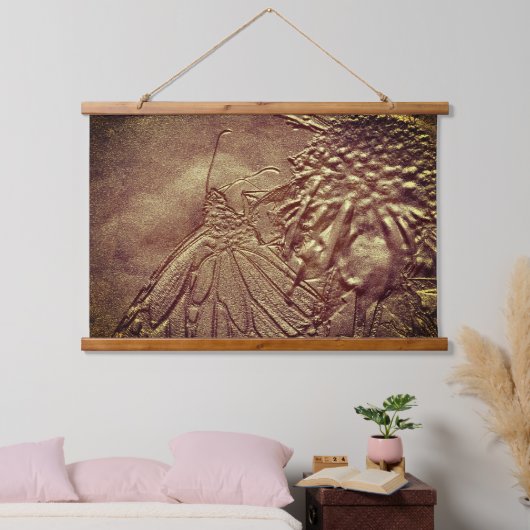 茶色の自然芸術の彫刻された蝶 吊り下げ型タペストリー (寝室)