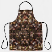 茶色の色の三角形のモザイクと軽いレリーフ、 浮き彫り エプロン (正面)