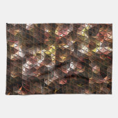 茶色の色の三角形のモザイクと軽いレリーフ、 浮き彫り キッチンタオル (横)