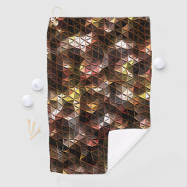 茶色の色の三角形のモザイクと軽いレリーフ、 浮き彫り ゴルフタオル