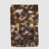 茶色の色の三角形のモザイクと軽いレリーフ、 浮き彫り ゴルフタオル (正面)