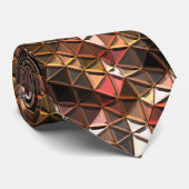 茶色の色の三角形のモザイクと軽いレリーフ、 浮き彫り ネクタイ (ロール)
