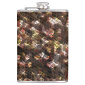 茶色の色の三角形のモザイクと軽いレリーフ、 浮き彫り フラスク (正面)