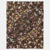 茶色の色の三角形のモザイクと軽いレリーフ、 浮き彫り フリースブランケット (正面)