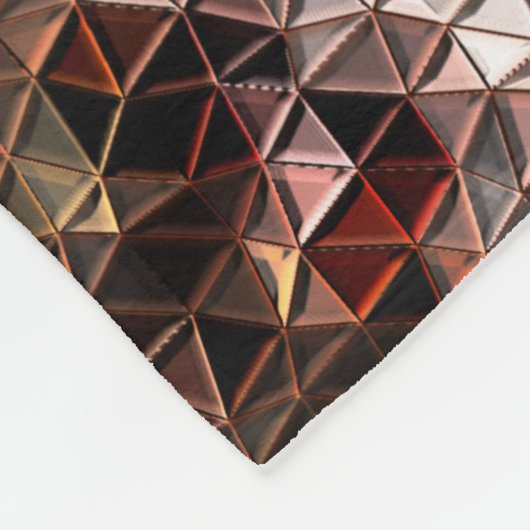 茶色の色の三角形のモザイクと軽いレリーフ、 浮き彫り フリースブランケット (角)