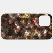 茶色の色の三角形のモザイクと軽いレリーフ、 浮き彫り Case-Mate iPhoneケース (裏面 (横))