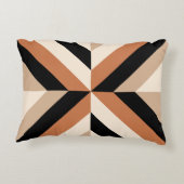 茶色の色ブロックコンテンポラリー アクセントクッション (裏面)